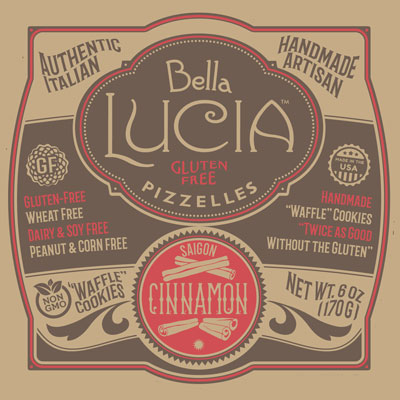 Gluten Free Pizzelle Cookie Pieces Cinnamon 6 oz.